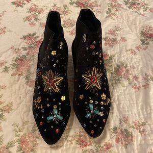 Betsey Johnson size 8.5 ankle sequence booties